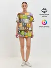 Женская пижама с шортами / СОВЫ КОТИКИ