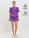 Женская пижама с шортами / фиолетовый этнический дудлинг