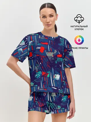 Женская пижама с шортами / Спортивный стиль