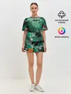 Женская пижама с шортами / кактусы с цветами реализм