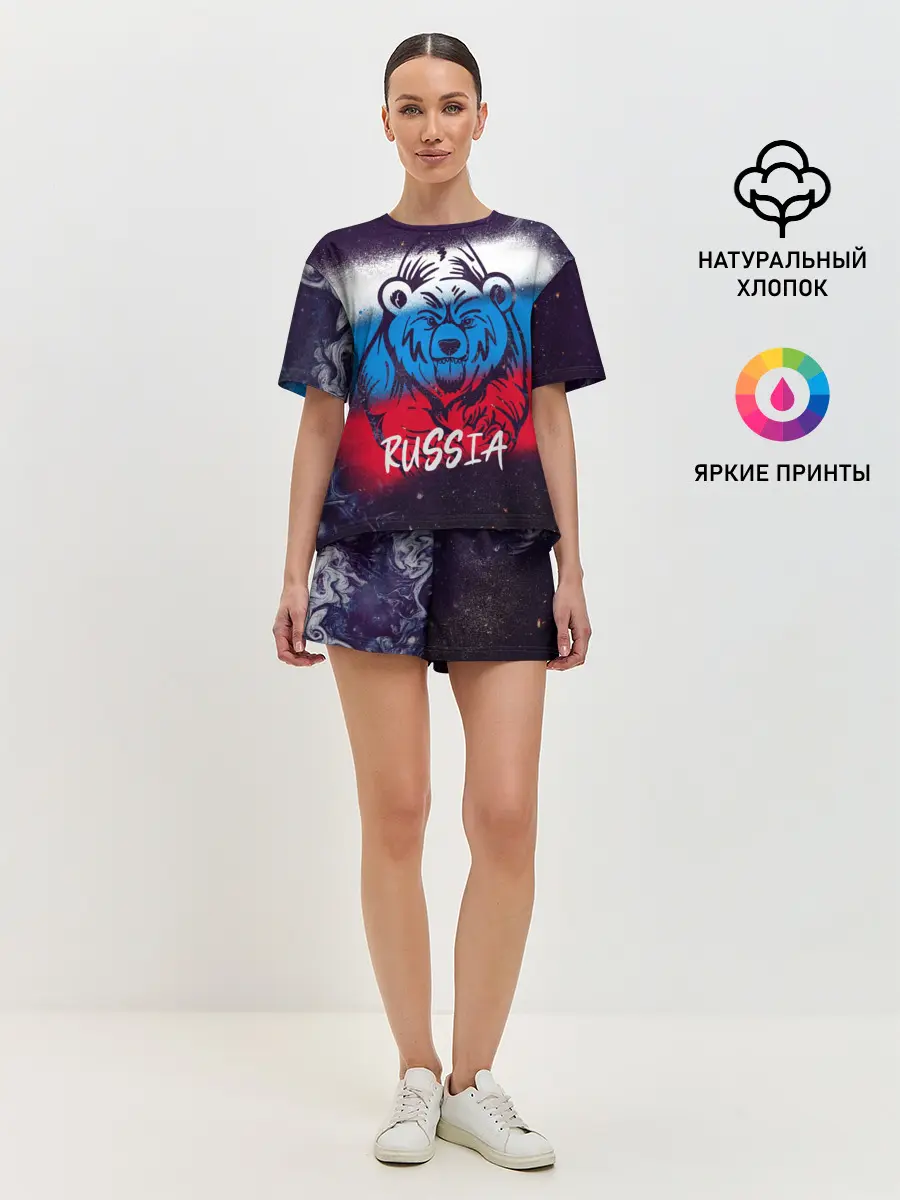 Женская пижама с шортами / Russia Bear