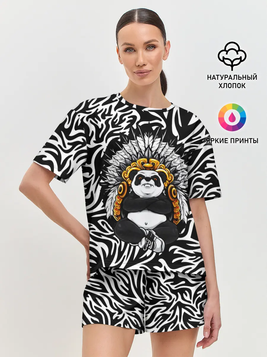 Женская пижама с шортами / Мудрая Панда