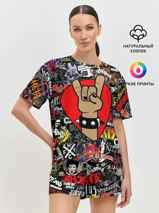 Женская пижама с шортами / Rock | Логотипы