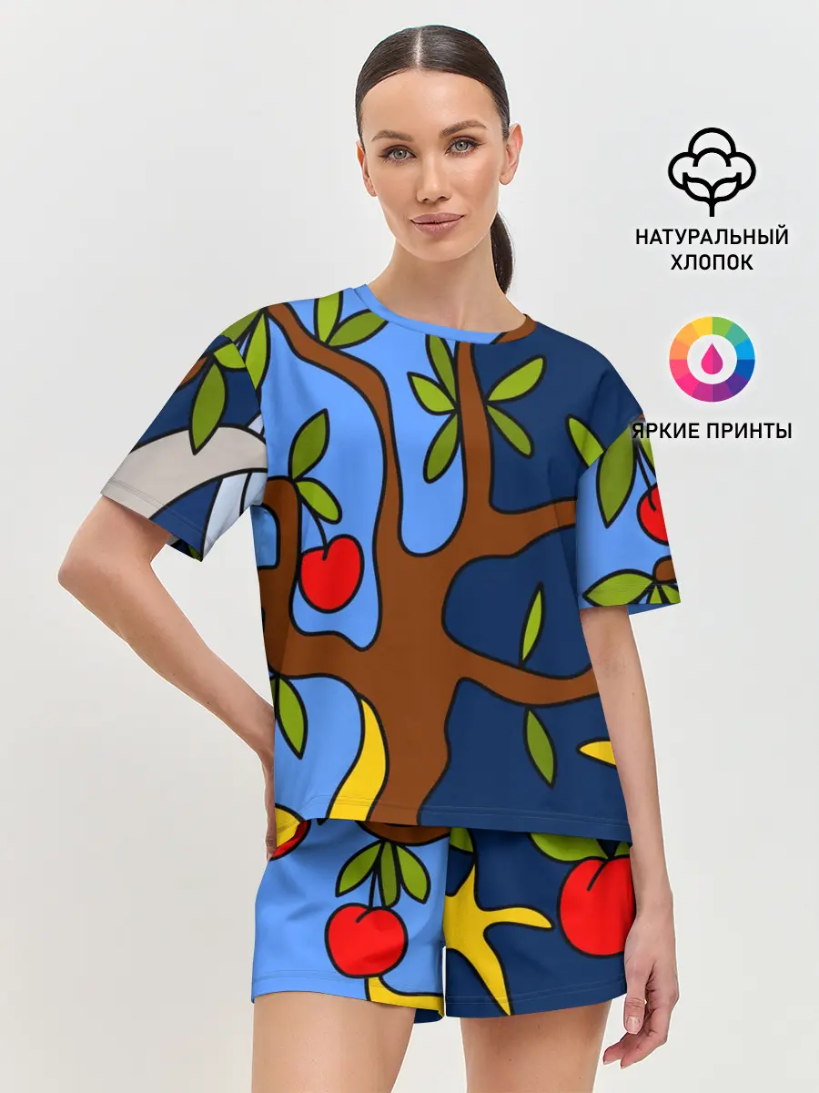 Женская пижама с шортами / Мысли чокнутого