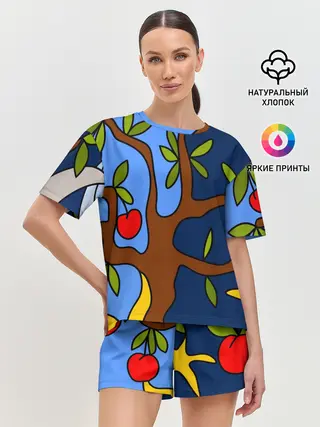 Женская пижама с шортами / Мысли чокнутого