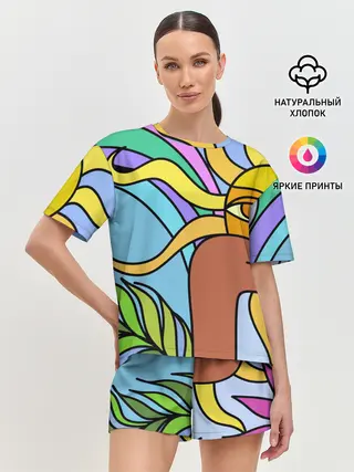 Женская пижама с шортами / Мысли чокнутого