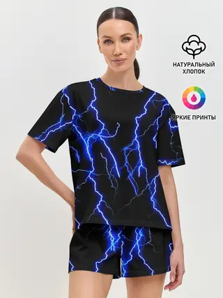 Женская пижама с шортами / МОЛНИИ