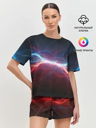 Женская пижама с шортами / СТОЛКНОВЕНИЕ МОЛНИЙ