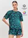 Женская пижама с шортами / Асимметрия узор круги фигуры