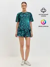 Женская пижама с шортами / Асимметрия узор круги фигуры