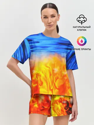 Женская пижама с шортами / ЛЕД И ПЛАМЯ