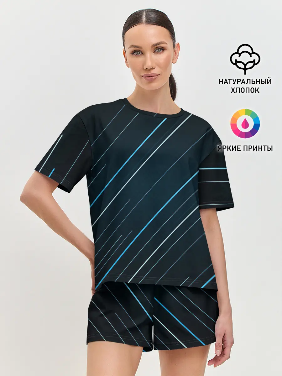 Женская пижама с шортами / Абстракция