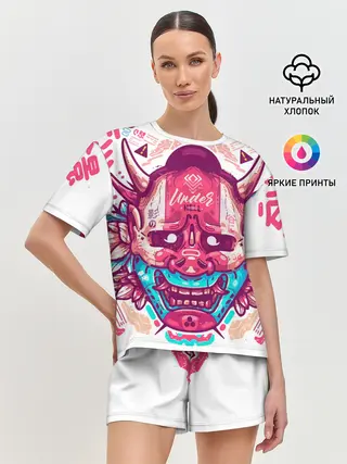 Женская пижама с шортами / Маска Ханья светлая