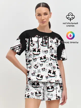Женская пижама с шортами / MARSHMELLO GLITCH