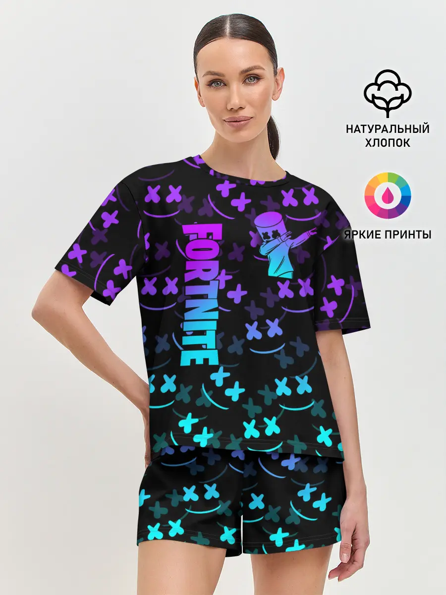 Женская пижама с шортами / FORTNITE x MARSHMELLO | ФОРТНАЙТ