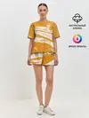 Женская пижама с шортами / Хвост Феи оранжевые тона
