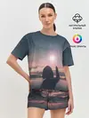 Женская пижама с шортами / девушка свечение волшебство