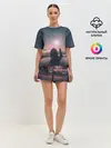Женская пижама с шортами / девушка свечение волшебство