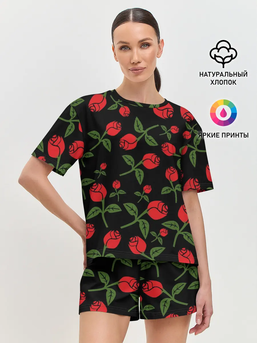 Женская пижама с шортами / Roses Art