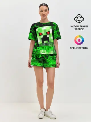Женская пижама с шортами / MINECRAFT CREEPER