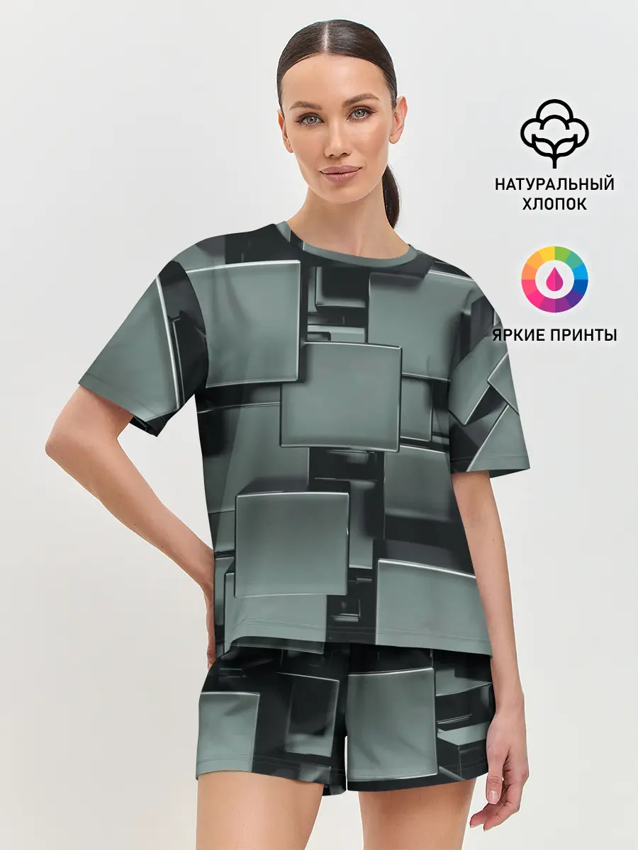 Женская пижама с шортами / КУБИЗМ