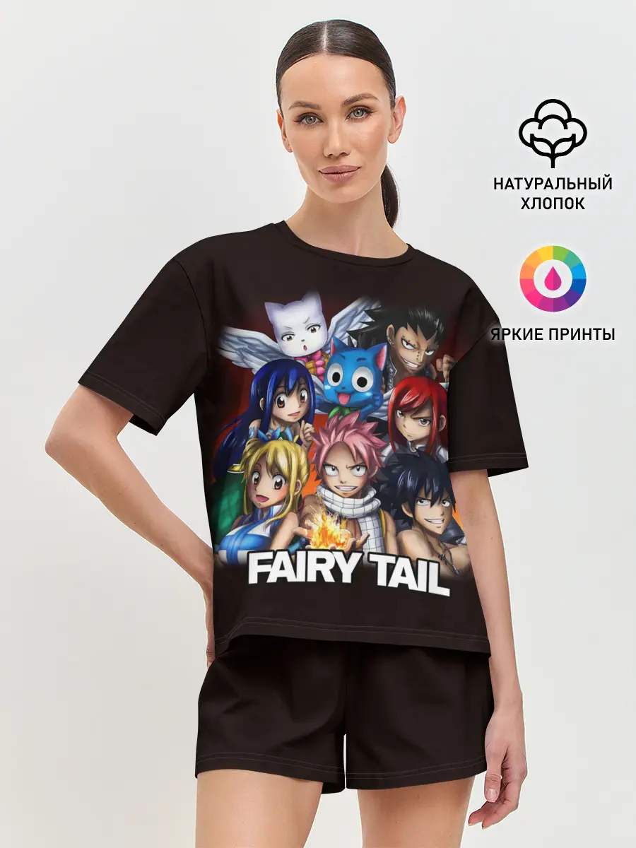 Женская пижама с шортами / Fairy Tail logo and heroes