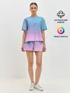 Женская пижама с шортами / чайки птицы полет градиент