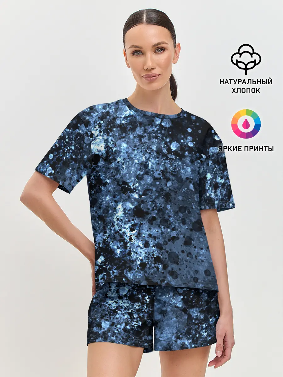 Женская пижама с шортами / абстракция жидкость