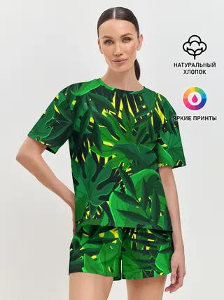 Женская пижама с шортами / В джунглях