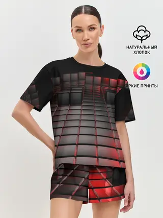Женская пижама с шортами / КАРБОНОВЫЕ ПЛИТЫ