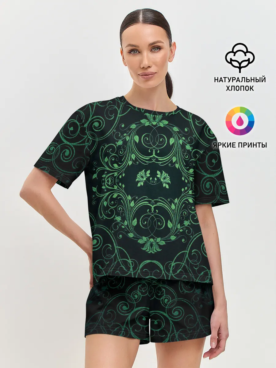 Женская пижама с шортами / Узоры