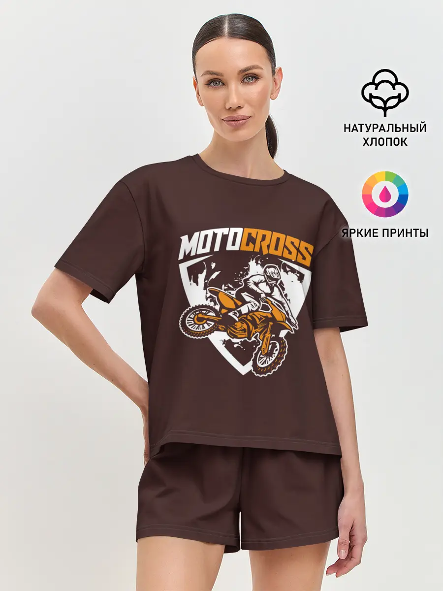 Женская пижама с шортами / MOTOCROSS | МОТОКРОСС
