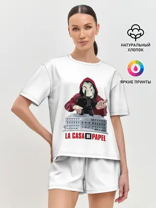 Женская пижама с шортами / БУМАЖНЫЙ ДОМ