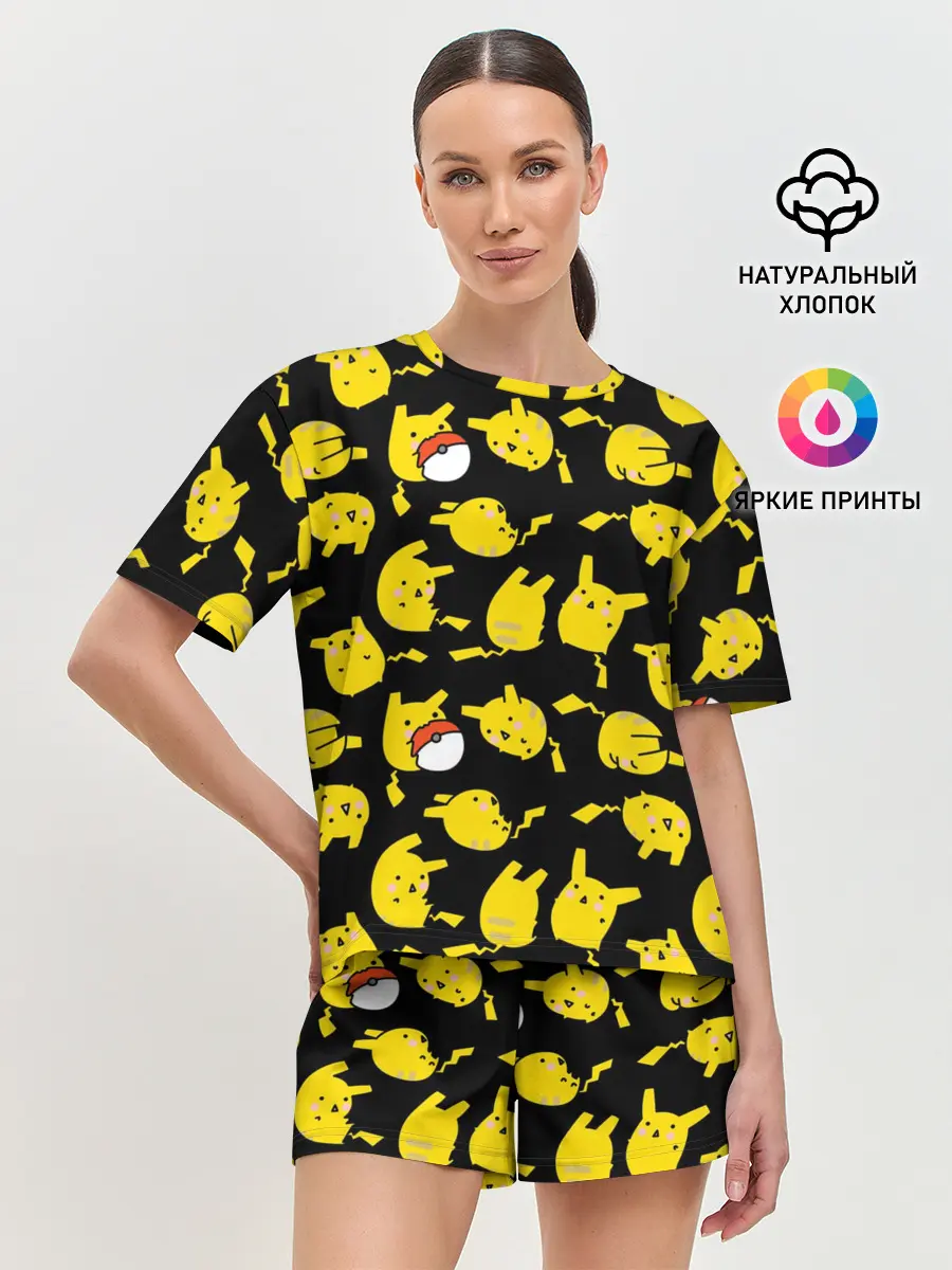 Женская пижама с шортами / Пикачу