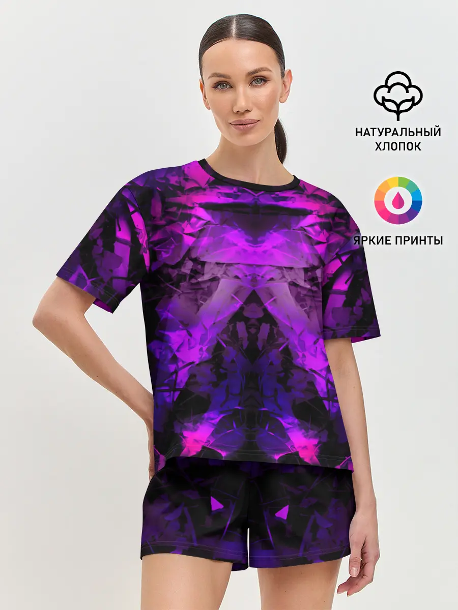 Женская пижама с шортами / абстракция,пришелиц,космос,100
