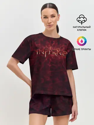 Женская пижама с шортами / Ад Данте. Лого в огне
