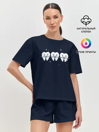Женская пижама с шортами / Зубы