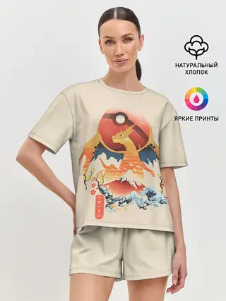Женская пижама с шортами / Чаризард и покебол
