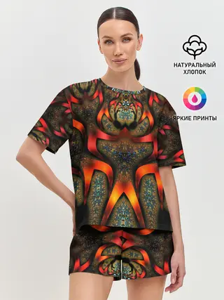 Женская пижама с шортами / ДИКИЙ УЗОР