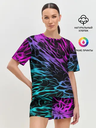 Женская пижама с шортами / НЕОНОВЫЕ РАЗВОДЫ / НЕОН