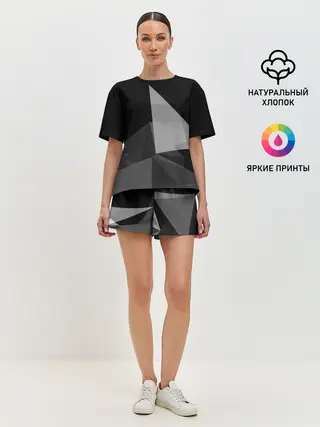 Женская пижама с шортами / Camo - Black & White