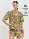 Женская пижама с шортами / Flamingo | Tropical