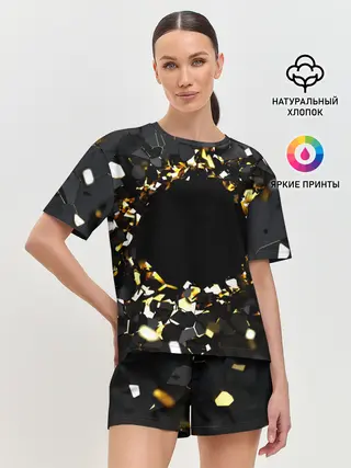 Женская пижама с шортами / Брызги стекла
