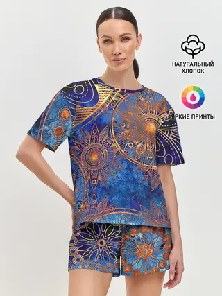 Женская пижама с шортами / Золотые детали