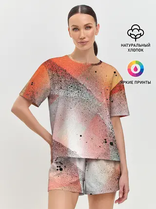Женская пижама с шортами / Красочные фигуры