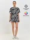 Женская пижама с шортами / Полосатые 3D круги