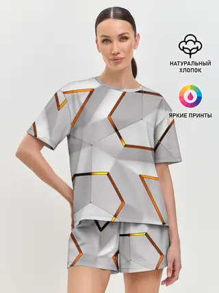 Женская пижама с шортами / 3D абстракция Iron