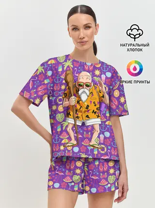 Женская пижама с шортами / Шар Дракона. Мастер Роши