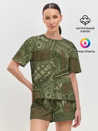 Женская пижама с шортами / Военный инвентарь | Military equipment