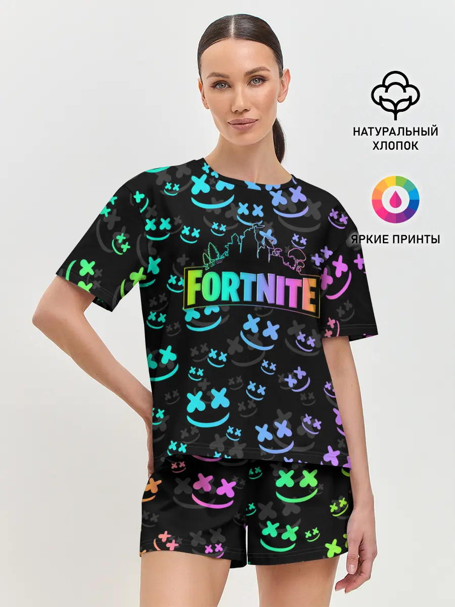 Женская пижама с шортами / FORTNITE | MARSHMELLO
